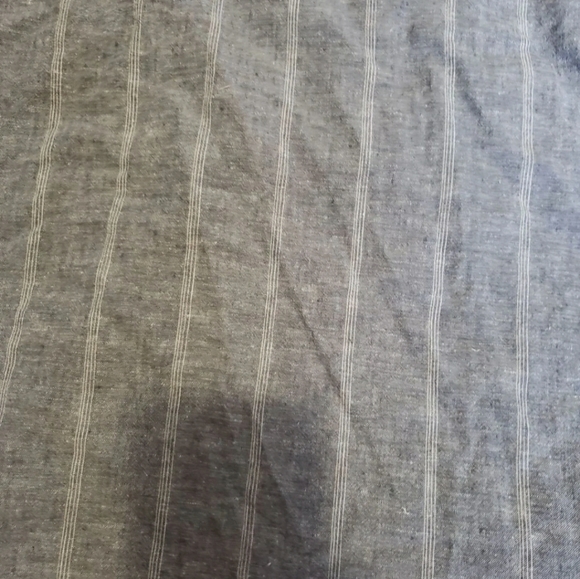 Eileen Fisher Hemp-Cotton Natural Fiber Short Sleeve Grey Stripe Dress Lagenlook - Picture 8 of 12